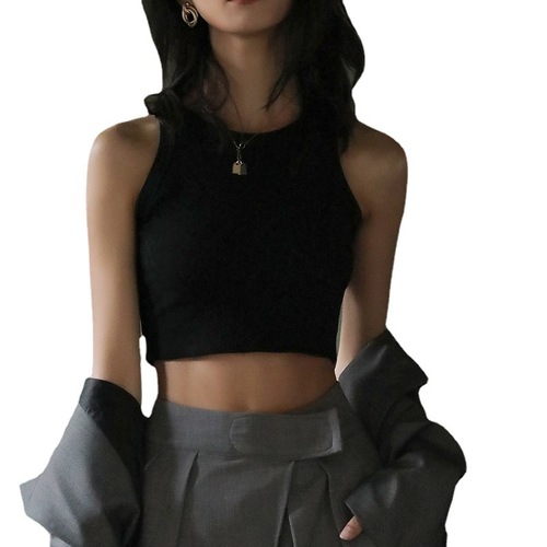 Carefully selected summer thin-color short bottoming camisole underwear women's white beautiful back Internet celebrity short inner vest