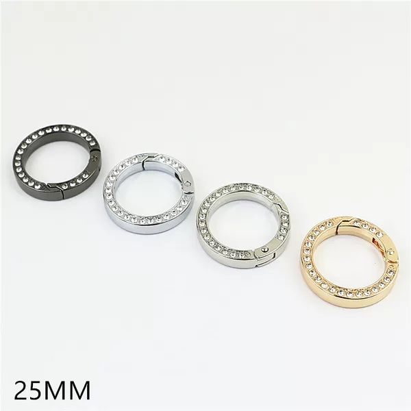 Bag Accessories Double-Sided Diamond Flat Wire Opening Spring Ring Connecting Buckle Opening Ring Handle Buckle Inner Diameter 25mm