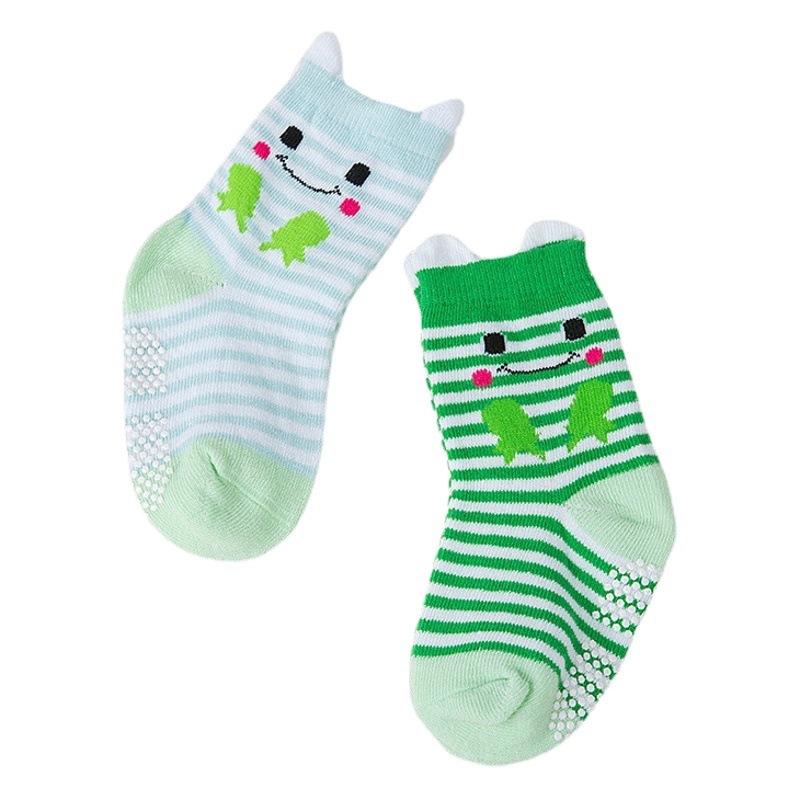 Estilo coreano 2 pares de calcetines tridimensionales para niños calcetines de bebé de algodón animal de dibujos animados al por mayor calcetines de dispensación antideslizantes D003