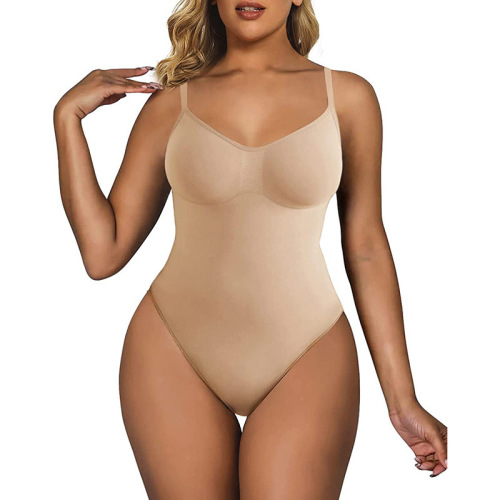 Cross-border foreign trade seamless body shaping jumpsuit, tummy control, butt lift, large size thong briefs, women's suspender corset