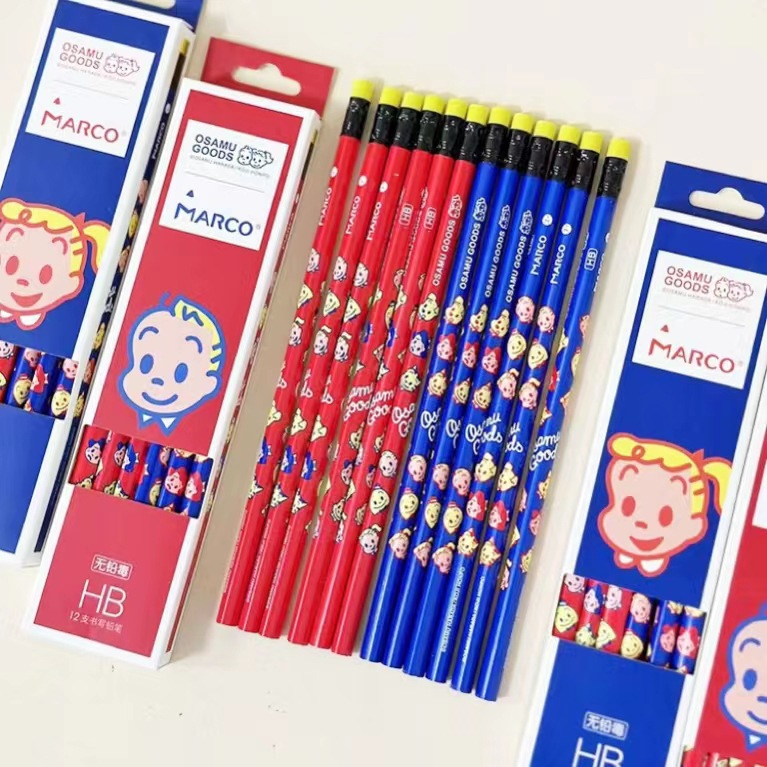 Marco marco HB/2B lápiz de cuero original Tian Zhi nombre conjunto Osamu productos japonés estudiante la escuela primaria libro