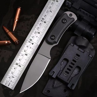 New small straight knife with K sheath outdoor camping barbecue meat knife stainless steel fruit knife steak knife