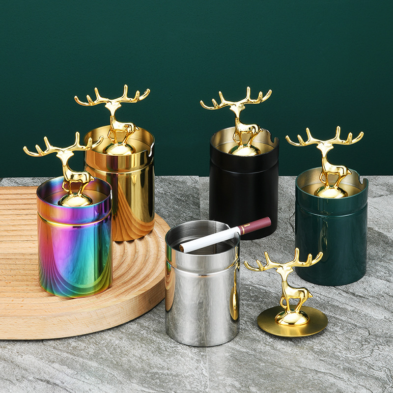 Creative brand trend ashtray stainless steel for office