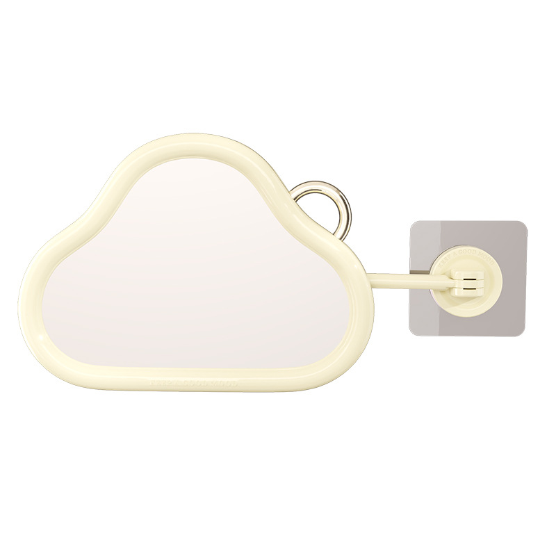 Espejo de maquillaje de nubes de forma irregular sin perforación de estilo crema de ins Espejo de tocador de pared de succión de dormitorio de estudiantes de celebridades de Internet