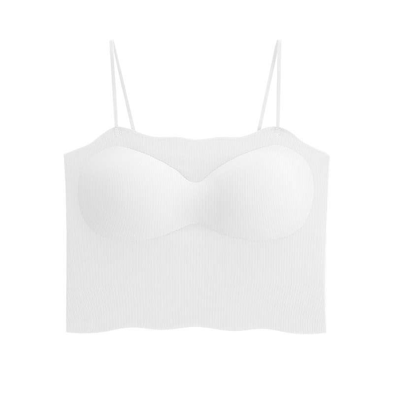 Nueva camisola de seda de hielo delgada base interior de las mujeres desgaste exterior tubo superior anti-exposición belleza espalda superior