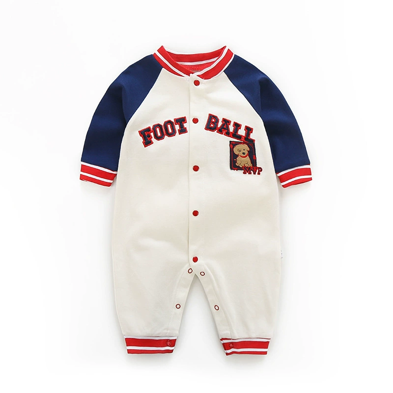 Детский хлопковый комбинезон класса А в наличии, оптом, для новорожденных, для ползания, для улицы, в стиле бейсбольной формы, размер 90