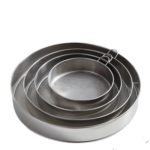 304 stainless steel 60 mesh round flour sieve thickened fine mesh filter dense hole powdered sugar mesh sieve baking tools