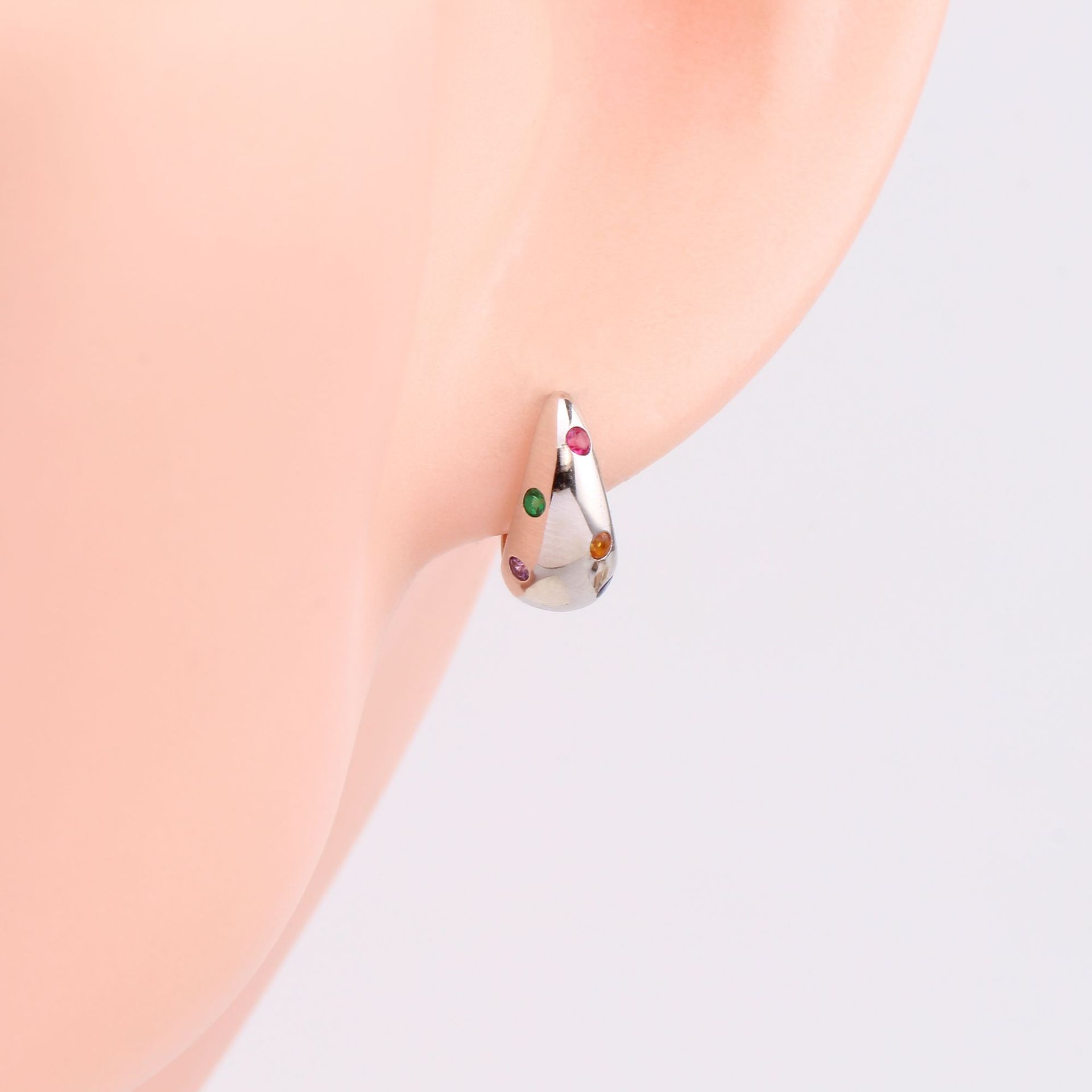 Business Occasion 925 Sterling Silver Material 1 Pair 925 Sterling Silver 925 Sterling Silver Zircon U Shape Earrings