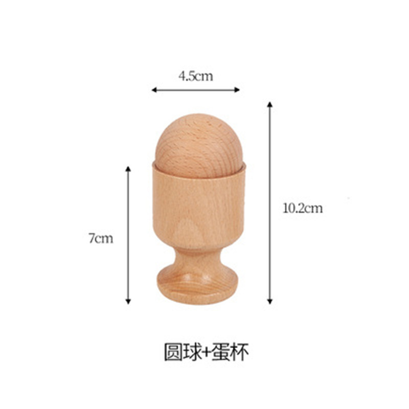 Material didáctico Montessori, kit sensorial de madera de haya para la coordinación ojo-mano, juguete educativo con cuentas, anillos, huevera