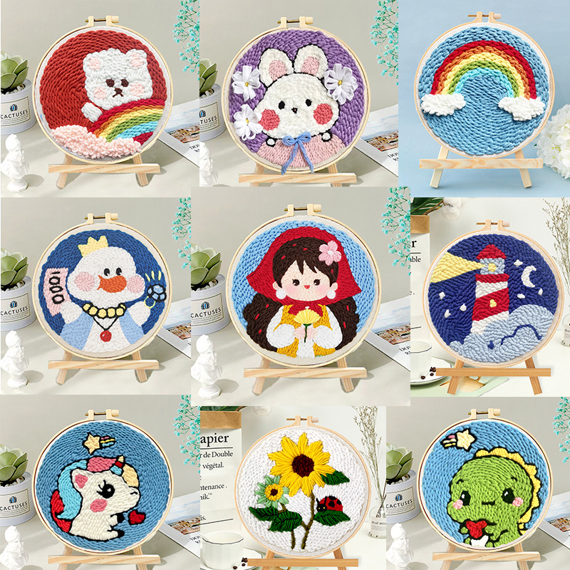 Russian Poke Embroider DIY Material Package Poke Show Pier Embroider Handmade Wool Embroider Poke Music Pier Embroider Rubbing Embroider