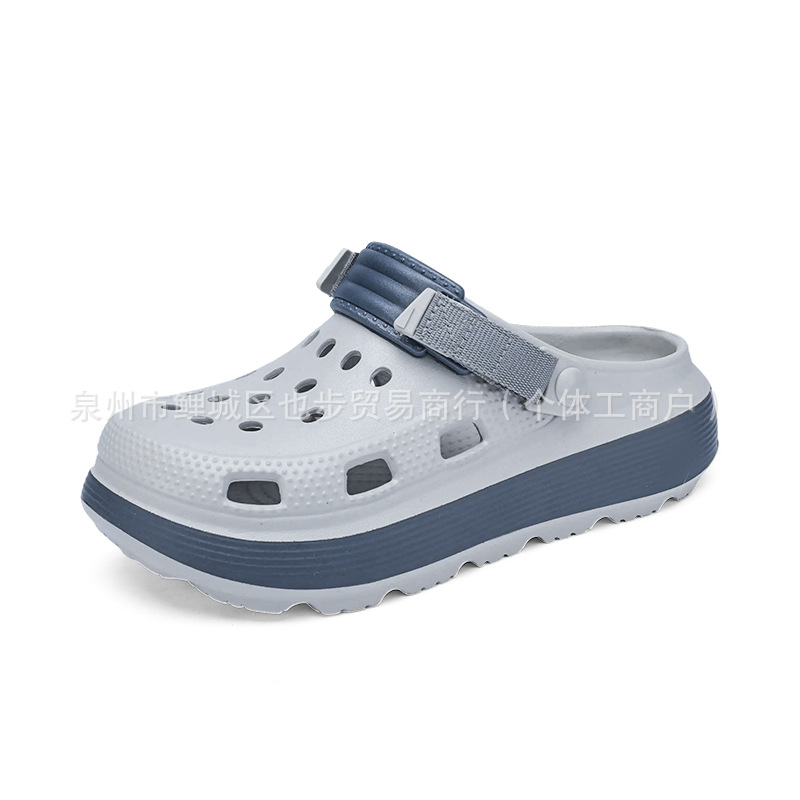 Zapatos con agujeros de suela gruesa transfronteriza modelos de pareja zapatos de playa de suela blanda con sensación de mierda para llevar sandalias y zapatillas para llevar zapatos de hombre ligeros y transpirables