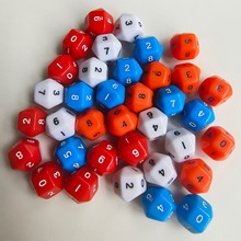彩色0-9数字色子多面筛子十面骰子儿童玩具配件数学教学早教教具