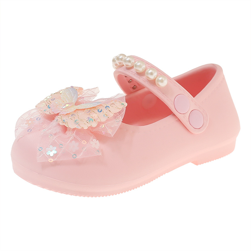 Sandalias de Princesa con Puntera Cerrada para Niñas de EVA Con Lazo y Cierre de Velcro para Playa y Uso Diario image 6