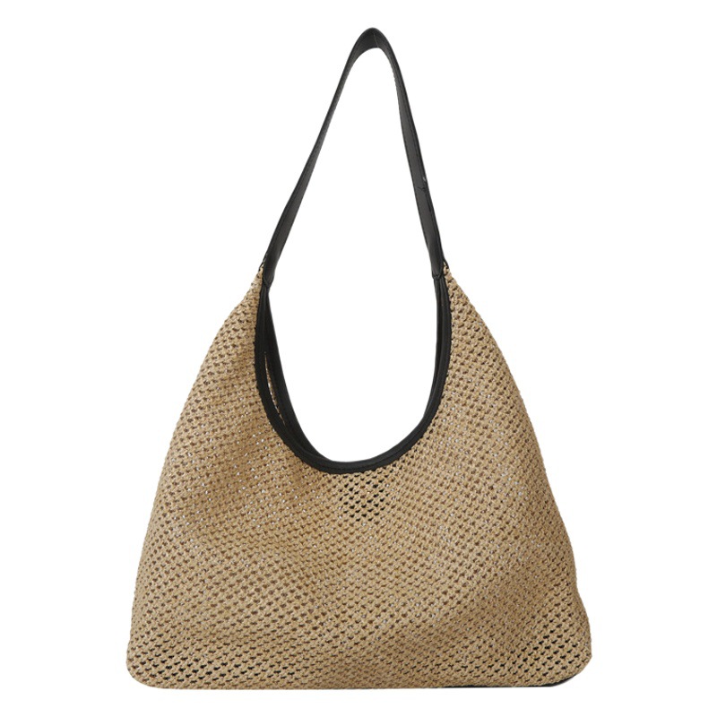 Bolso de mano tejido de gran capacidad, moderno estilo coreano, bolso informal, elegante bolso tote, bolso de mano.