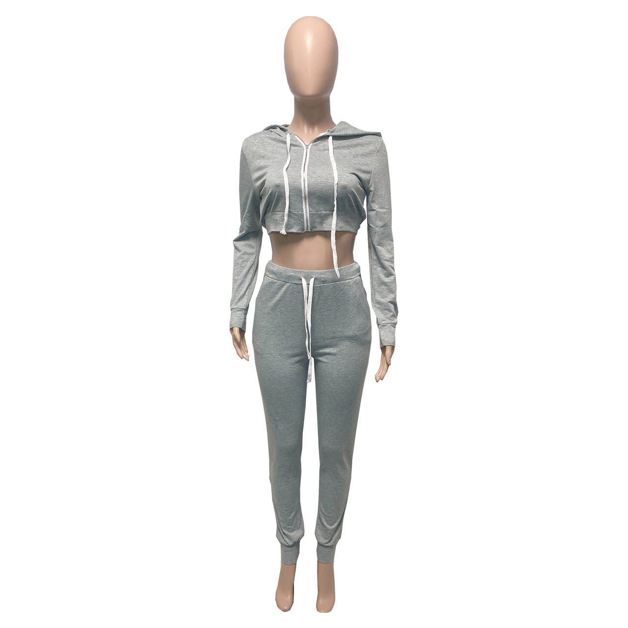 Activewear Sets Crop Hoodie And Pants Women Outfits