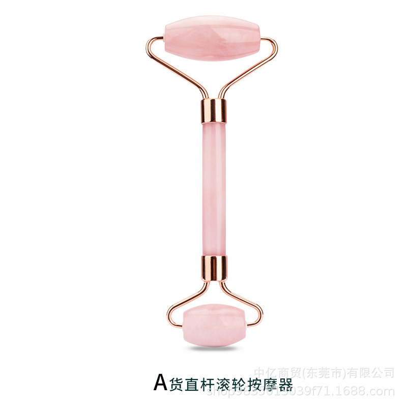 越境現物双頭紫粉水晶東陵玉顔顔マッサージ美容ABC商品等級玉ローラー|undefined