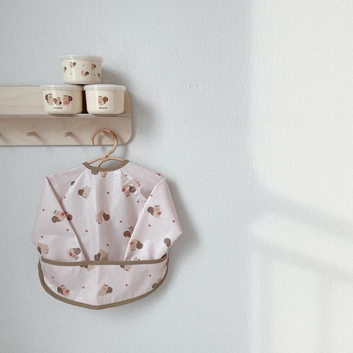 Baby Waterproof TPU Reverse Wearing Bib, Baby Eating Bib, Children's Cover-up, Anti-Dirt Painting Cover-up