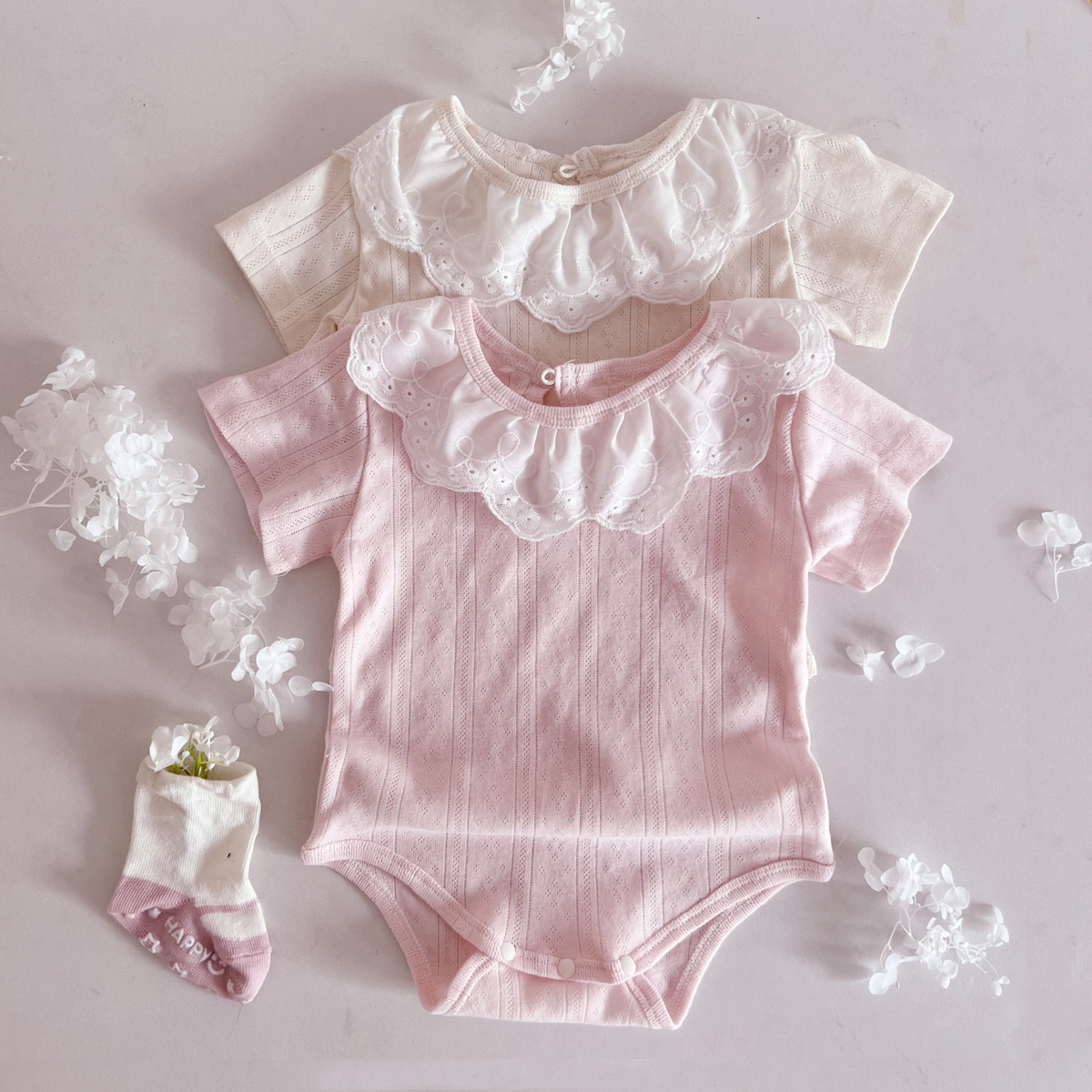 Summer brand lace children's thin bodysuit for early age