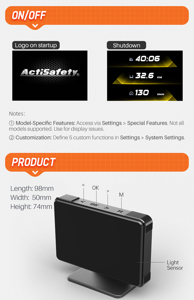 Full Lcd Screen Obd Multifunctional Instrument for Displaying Water Temperature, Exhaust Temperature, Turbo Intake Speed, Oil Temperature, Speedometer, Hud Head-Up Display