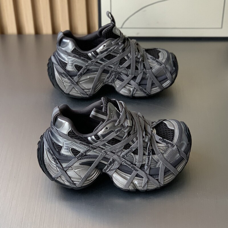 European-Style Thick-Soled Height-Increasing Lace-Up Dad Shoes for Women, 2025 Autumn New Mesh Breathable Casual Sneakers That Make Feet Look Smaller