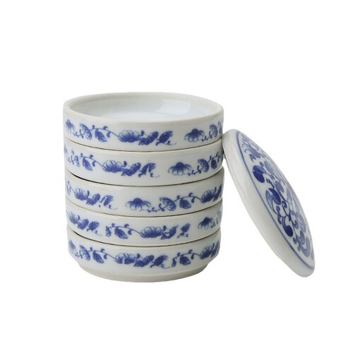 Ink Dish Stationery Ceramic Plate Five-Layer Paint Palette with Watercolor Aged Watercolor Multi-Layer Color Mixing Plate Chinese Painting Four Treasures Inkstone