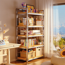 铝型材书架落地置物架多层收纳架子货架儿童一体靠墙学生简易书柜