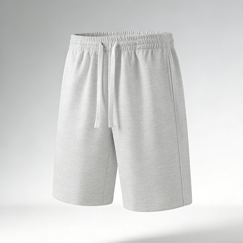 Men's Knitted Shorts, Summer Lightweight Breathable Sweatpants, Simple Outdoor Running Sports Pants, Casual Mid-Length Pants