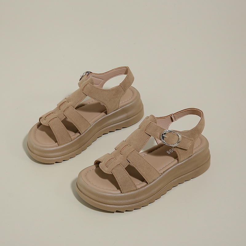Sandalias romanas de primavera y verano para mujeres 2026 nuevos zapatos de moda para mujeres, zapatos de playa gruesos y suaves no cansados