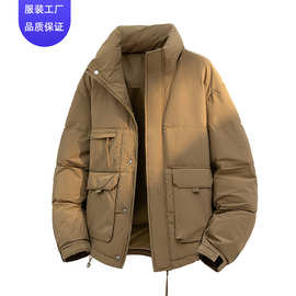 潮牌羽绒服男女冬季新款情侣户外立领工装大口袋保暖防寒休闲百搭