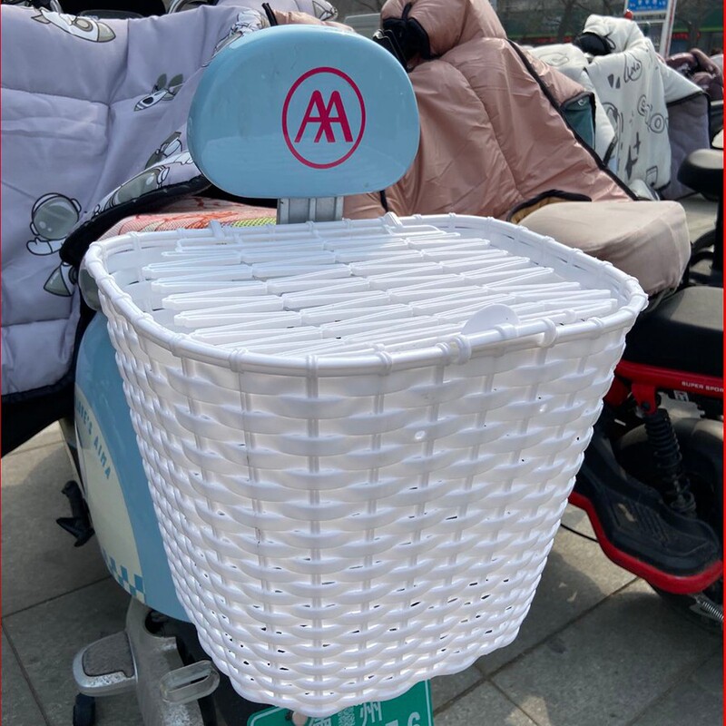 电动车后置车筐电动摩托车后尾挂篮放书包后篮加大车篓包车菜篮子|undefined