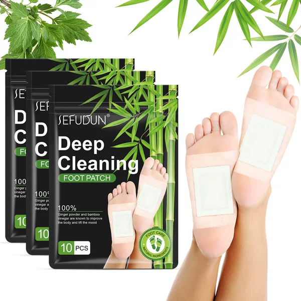 Sedufun Bamboo Charcoal Foot Patch Foot Care Patch Relaxation Good Sleep Foot Patch 10Pc