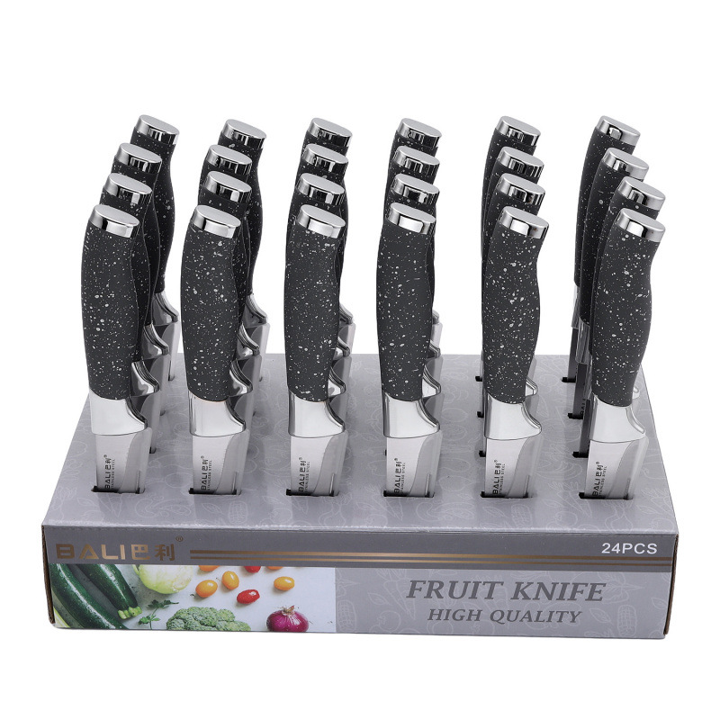 Venta caliente al por mayor juego de cocina cuchillo de caja de exhibición de acero inoxidable cuchillo de cocina con tapa de galvanoplastia doble juego de cuchillo de chef caja de regalo