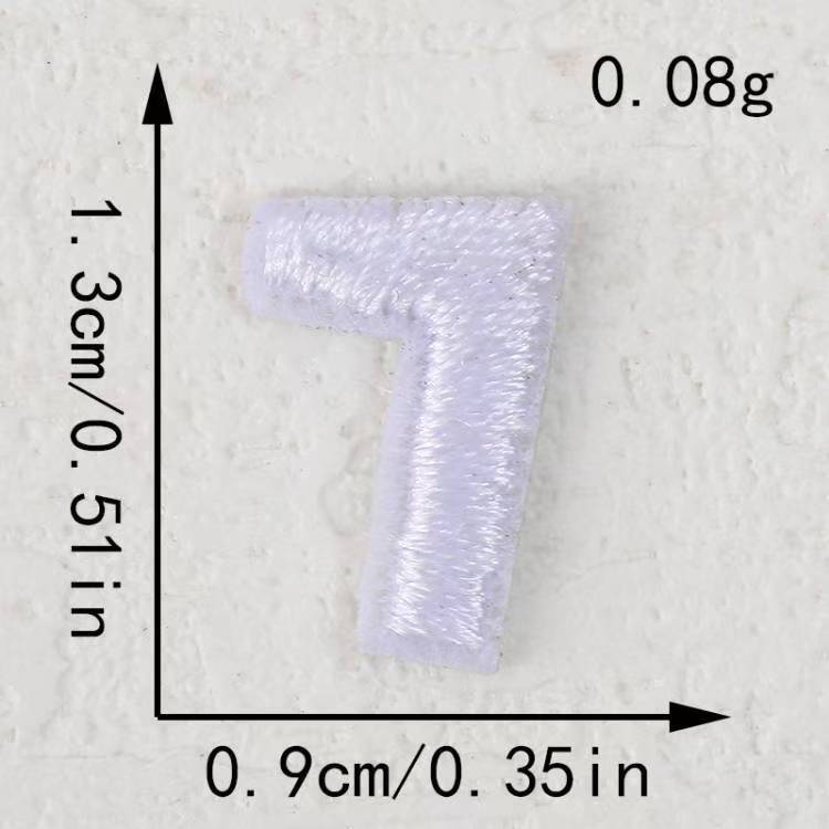 跨境电脑刺绣布贴黑白小数字字母服装辅料补丁贴DIY装饰贴刺绣贴|undefined