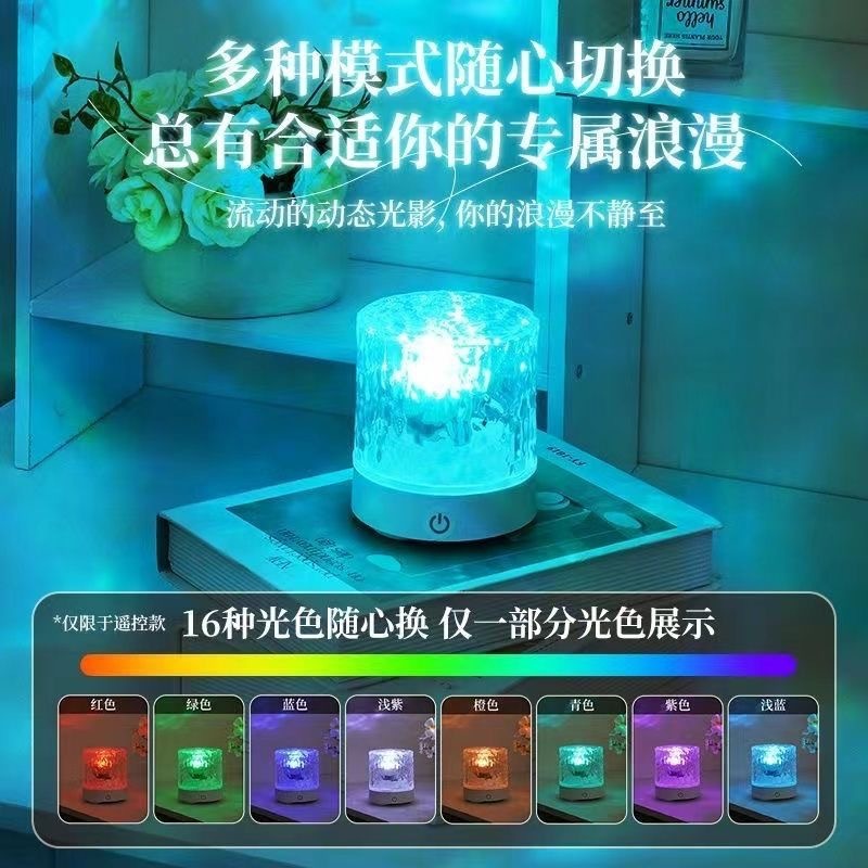 創意的な睡眠のベッドの頭の電気スタンドの水の波紋の動態の投影灯の雰囲気の夜の明かりの寝室の高級感の小さい夜の明かり|undefined