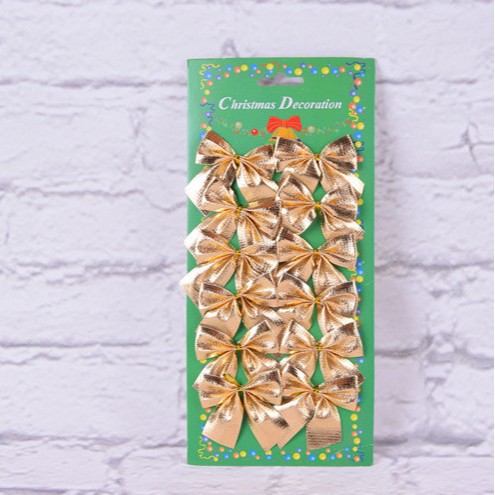 Navidad decoraciones 5,5 cm oro y plata paño rojo bowknot (12 Navidad bowknot Navidad necesidades diarias