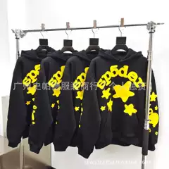 Overseas High Version Sp5der Beluga Spider Web Hoodie Heavyweight 450G Fleece-Lined European American Streetwear Hooded Sweatshirt