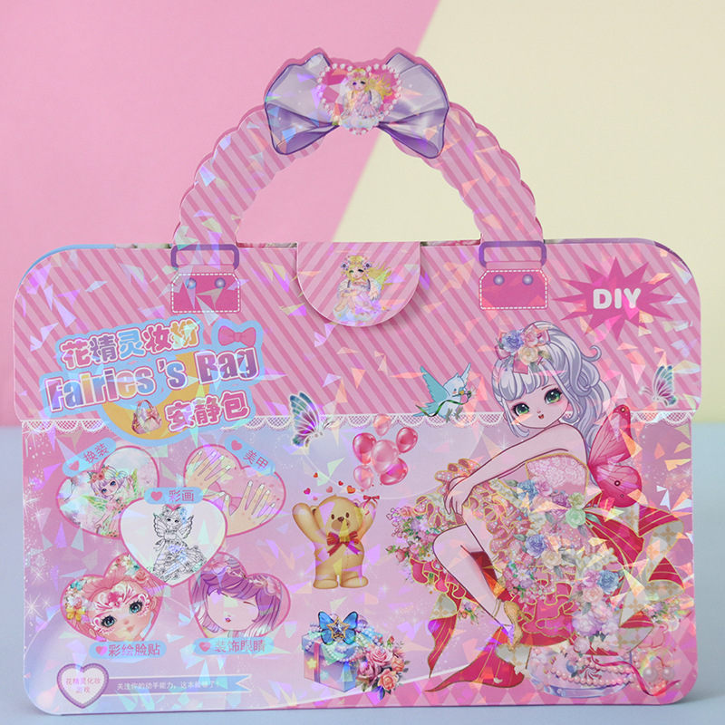 Pegatinas de dibujos animados para niños Conjunto de chicas lindas Pintura Vestir para colorear Belleza Hecho a mano Paquete de regalo de libro tranquilo de bricolaje