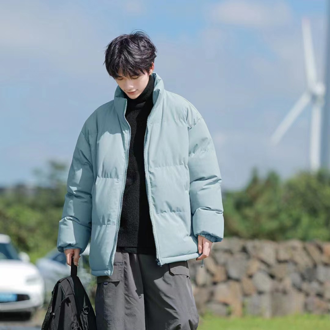 Invierno de collar de algodón chaqueta de comercio exterior hombre y mujer nueva pareja chaqueta de pan caliente chaqueta de algodón de plumón grueso