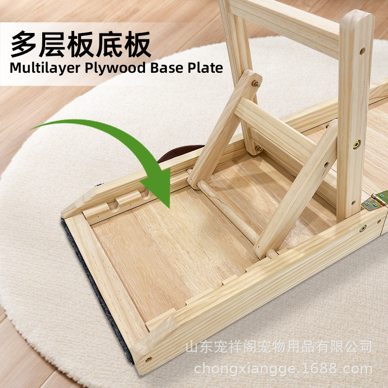 Escaleras plegables para perros en stock, escalera portátil antideslizante de madera maciza para mascotas, para perros mayores, adecuada para múltiples escenarios, recursos transfronterizos.