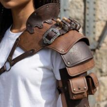跨境热卖新款亚马逊独立站PU中世纪维京文艺复兴cosplay皮甲肩甲