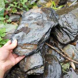 鱼缸装饰造景原生溪流石主石大块岩片石头底砂水草缸套餐龟缸躲避