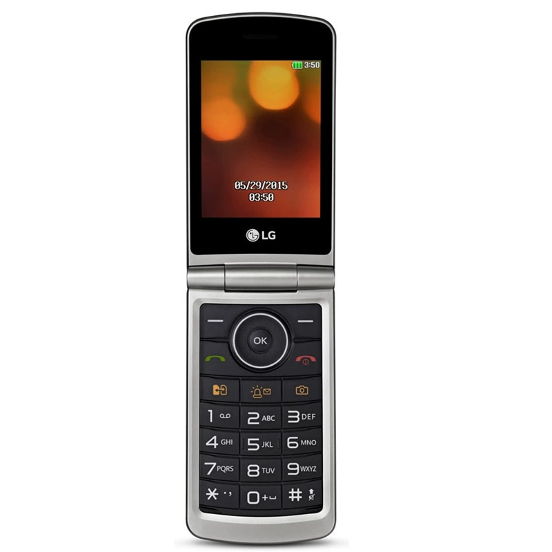 Складной телефон (LG) G360, простой раскладной телефон для пожилых, большая клавиатура, черный/красный