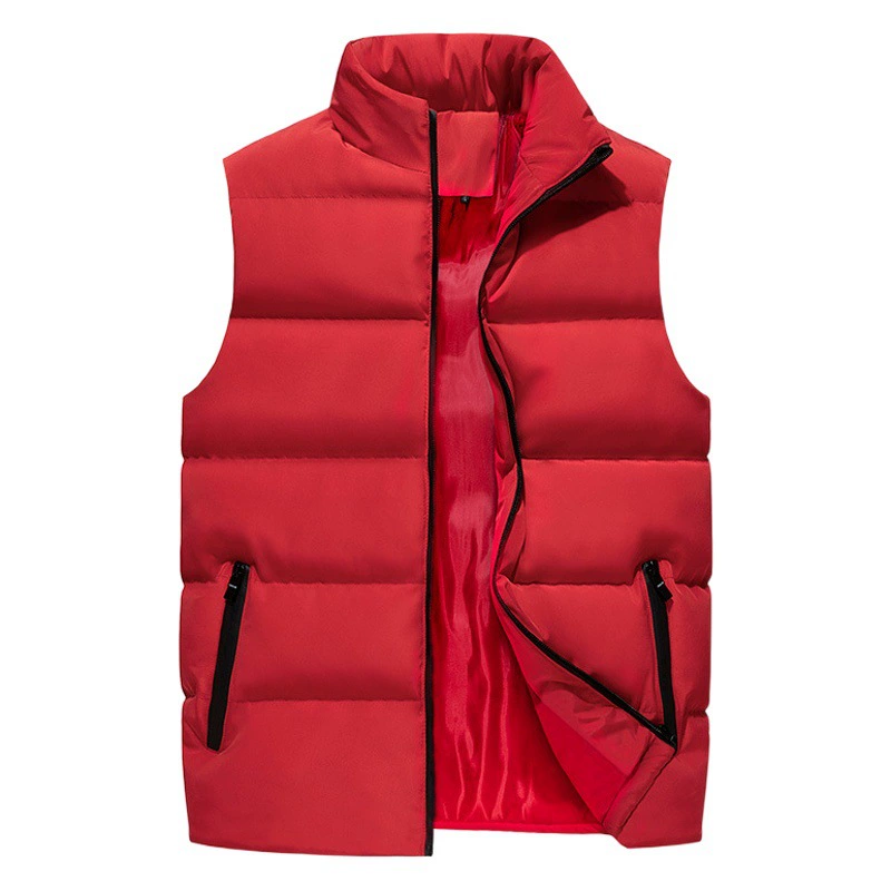 Зимняя мужская хлопковая куртка без рукавов, жилет с воротником-стойкой, Спортивная хлопковая куртка, молодежная повседневная куртка-жилет с воротником-стойкой