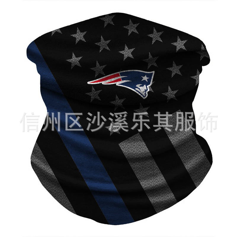Máscara de impresión digital 3D para equipos de la NFL europeos y estadounidenses Montar al aire libre a prueba de polvo, protección solar, máscara deportiva a prueba de viento, se puede fijar Zhi
