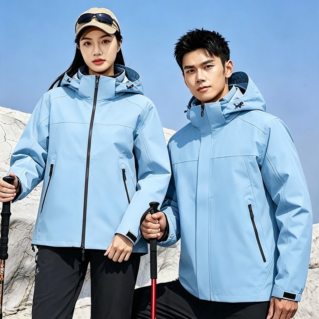 2026 popular down-filled three-in-one outdoor couple's jacket, windproof and waterproof jacket for mountaineering