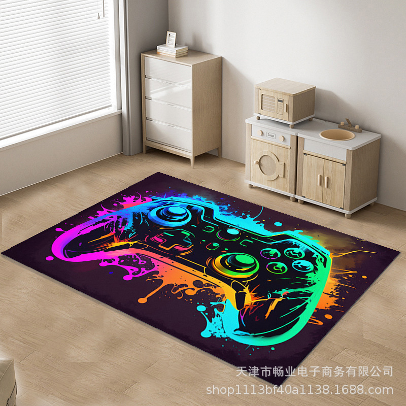 Amazon Cross-border spot consola de juegos alfombra videojuego mango alfombra de piso dormitorio de dibujos animados alfombra para niños se puede enviar