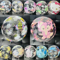 ネットの赤い屋外の流行のプリントの波球の漫画の波球の屋外は空の風船の宇宙のボールを漂っています。