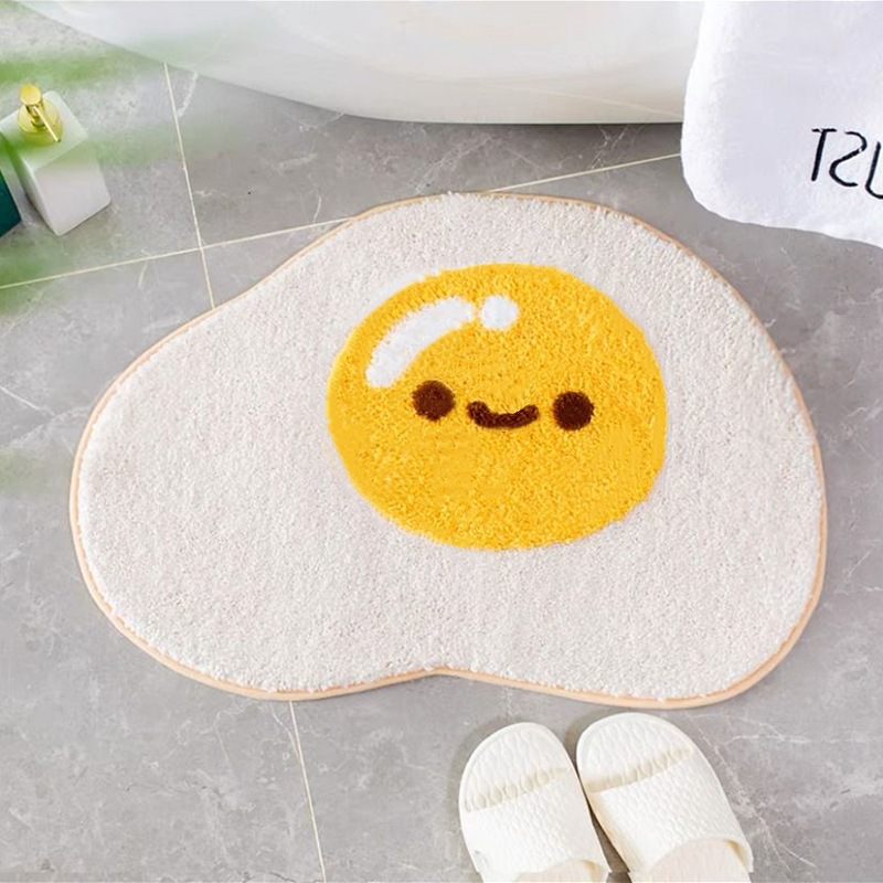 Cartoon Carpet Poached Egg Children's Floor Mat Entrance Mat Bathroom Bathroom Home Door Mat Cross-border Amazon