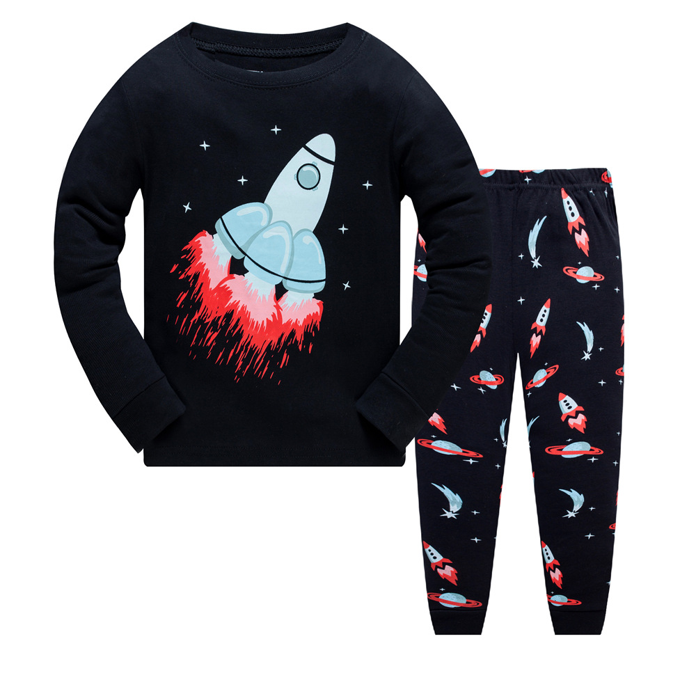 Niños pijamas Comercio exterior al por mayor niños pijamas algodón impreso desgaste del hogar ropa de otoño pantalones largos traje