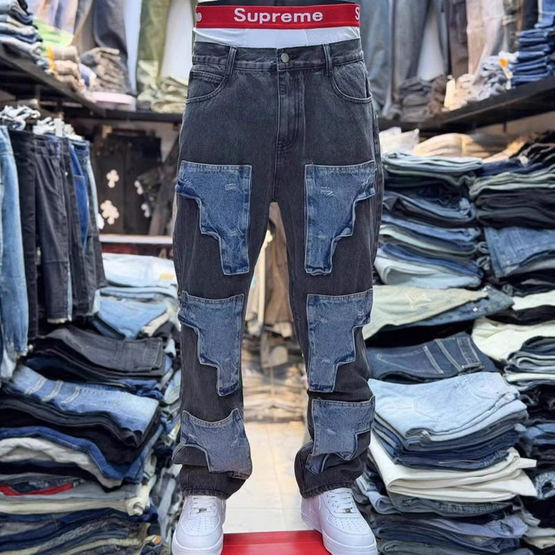 Baggy Jeans Available, Thick Men's Jeans in Stock, Loose-Fitting Long Pants for Men, Men's Jeans Baggy Jeans Available, Thick Men's Jeans in Stock, Loose-Fitting Long Pants for Men, Men's Jeans